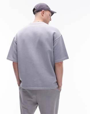TOPMAN OVERSIZED FIT SHORT SLEEVE SWEATSHIRT 