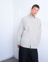 Topman oversized fit stripe shirt in black & ecru