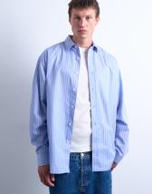 Topman oversized fit stripe shirt in blue