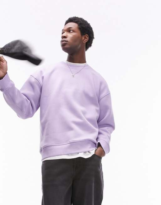 Topman oversized fit sweatshirt in lilac ASOS