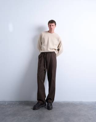 Topman Oversized Fit Sweatshirt With Raised Floral Print In Neutral