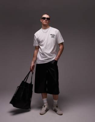 Topman Oversized Fit T-shirt Front And Back Marseille Print In White