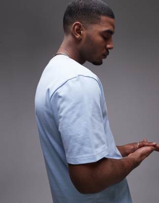 Topman Oversized Fit T-shirt In Blue