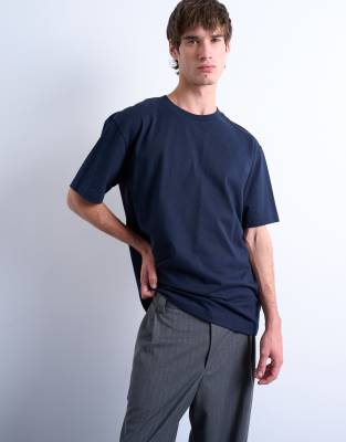 Topman Oversized Fit T-shirt In Blue