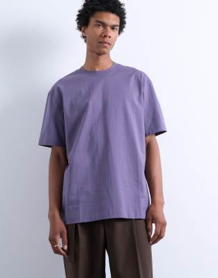 Topman Oversized Fit T-shirt In Purple