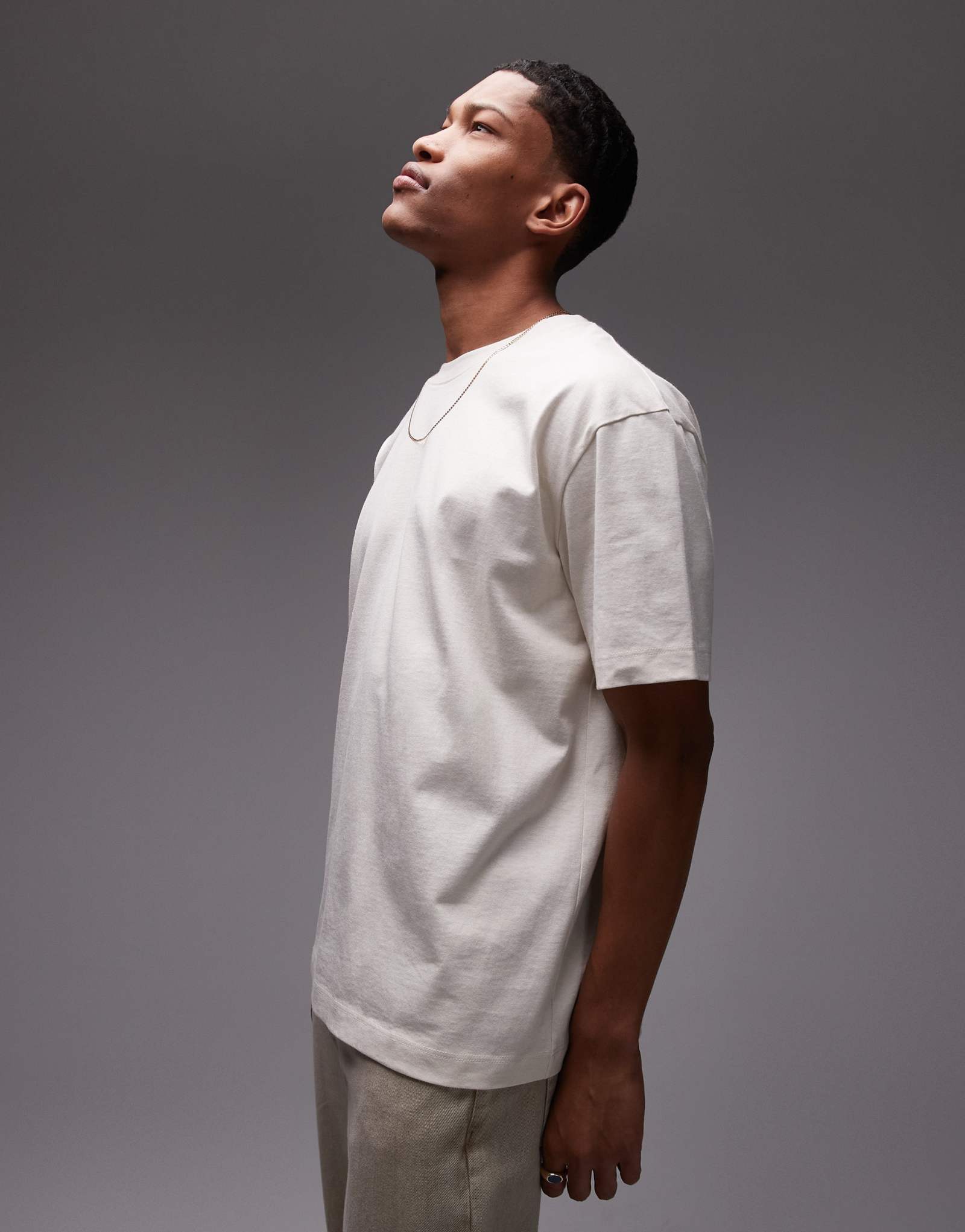 Футболка Topman oversize fit цвета экрю