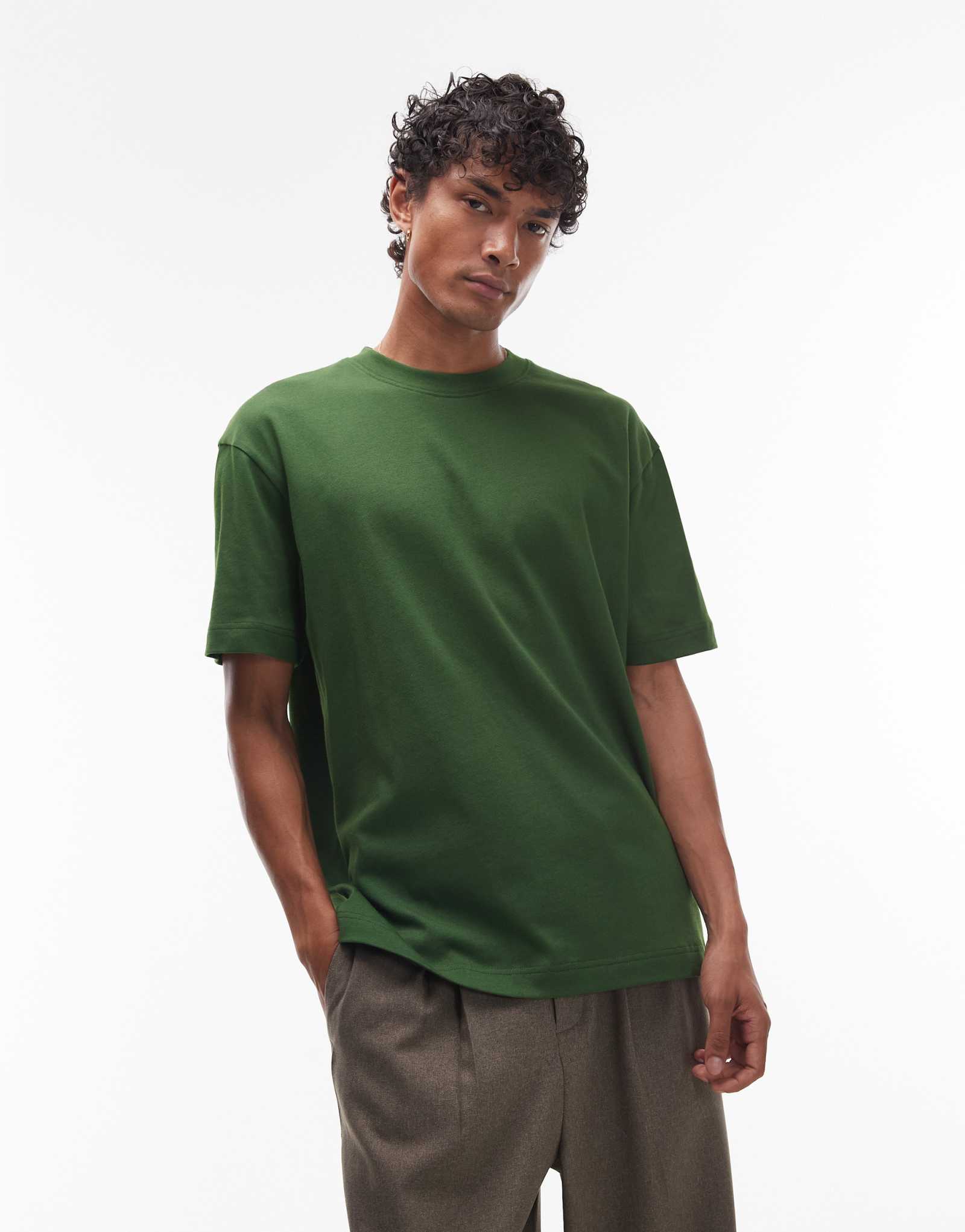 Футболка Topman oversize fit зеленого цвета