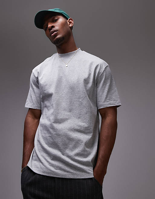 Topman oversized fit t-shirt in grey marl | ASOS