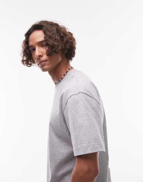 Topman oversized fit t-shirt in grey marl - view 1