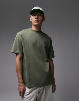Topman oversized fit t-shirt in khaki