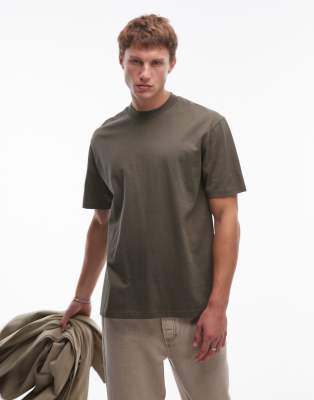 oversized fit t-shirt in khaki-Green