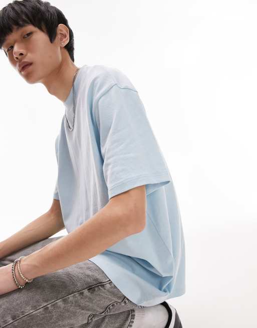 Topman oversized fit t-shirt in light blue
