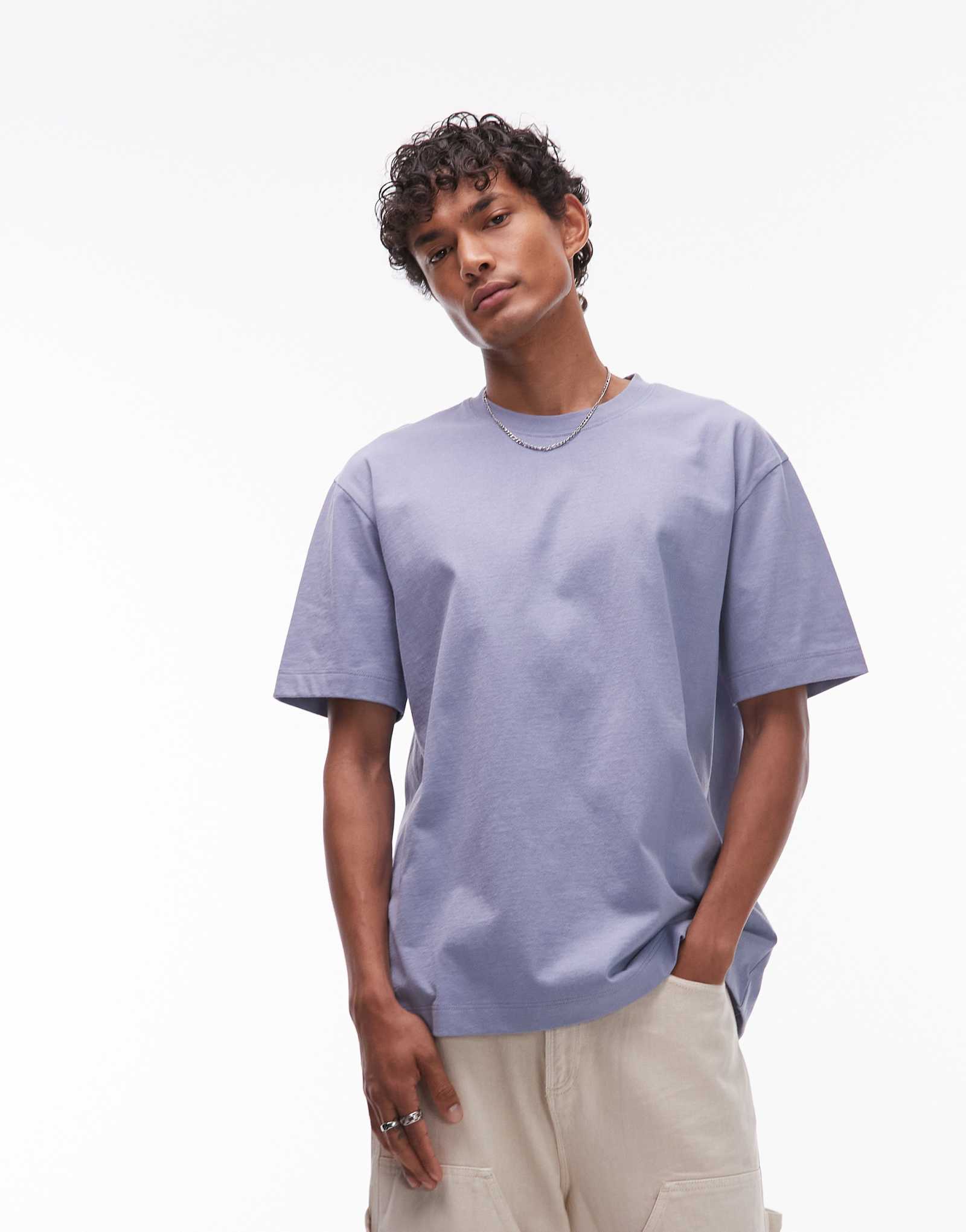 Футболка Topman oversize fit темно-синего цвета