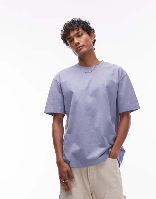 Topman oversized fit t-shirt in mid blue