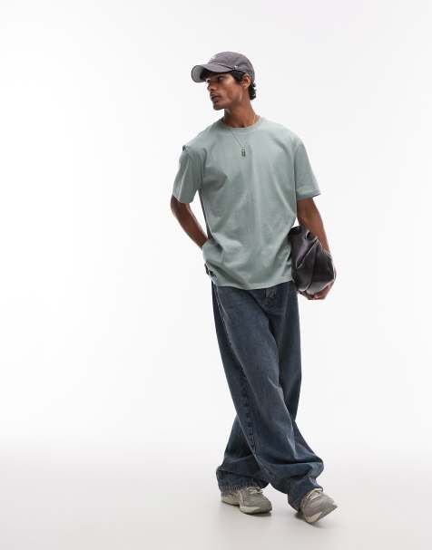 Topman oversized fit t-shirt in sage - view 1