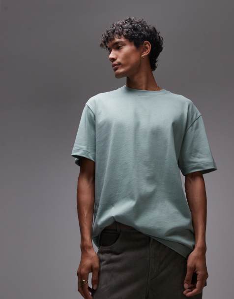 Topman oversized fit t-shirt in sage - view 1