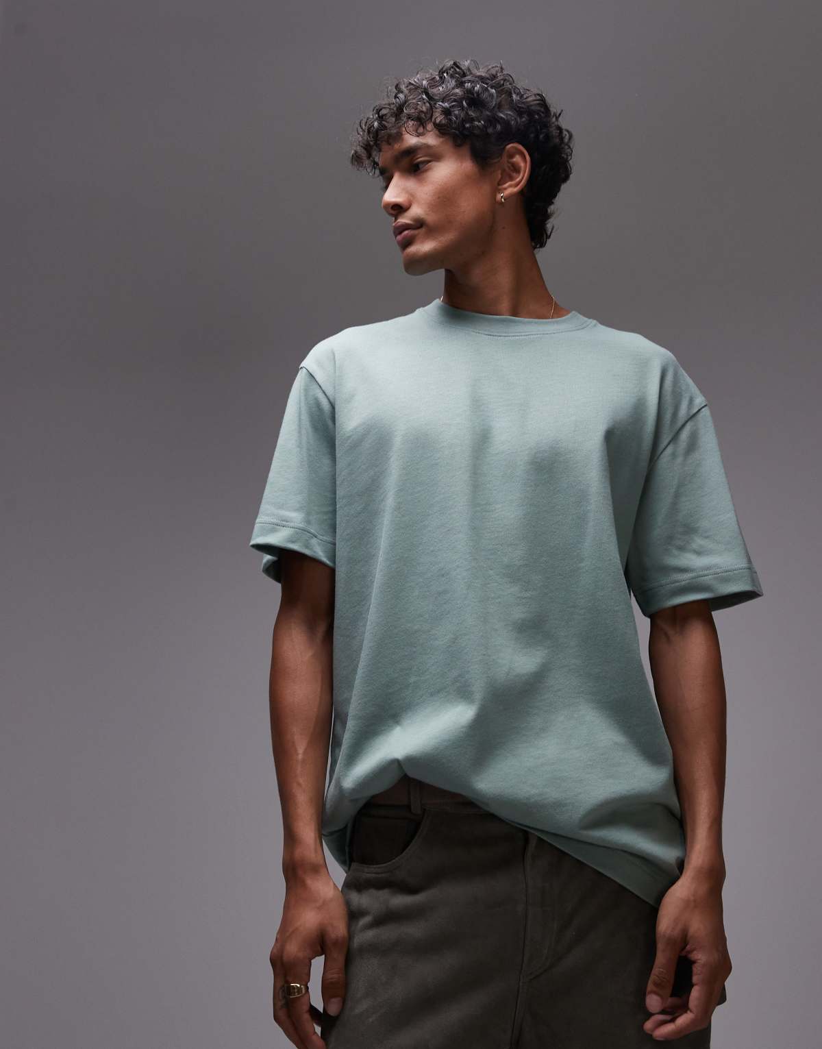 Topman oversized fit t-shirt in sage