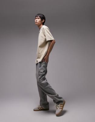 Topman oversized fit t-shirt in stone-Neutral