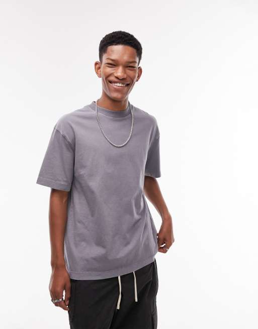 Topman oversized fit t-shirt in washed grey | ASOS