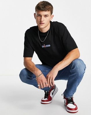Topman oversized fit t-shirt with city Paris print in black - ASOS Price Checker