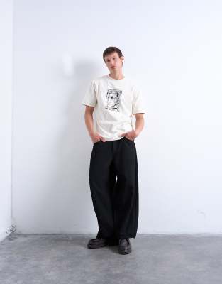 Topman Oversized Fit T-shirt With Front And Back Mothers Keeper Print In White