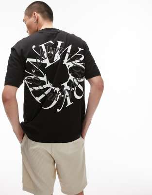 thumbnail image 2 of Pistol Boutique Men's Fitted Black Deep V-Neck T-Shirt With Chest Paint Heart Graphic 2 of 5