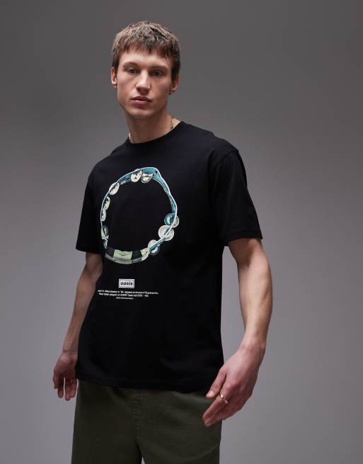 Topman oversized fit T-shirt with Kansas print in black