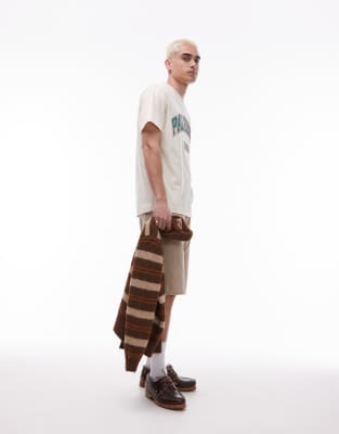 Topman Oversized Fit T-shirt With Palermo Print In White