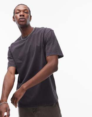 Topman Oversized Fit T-shirt With Seam Detail In Black