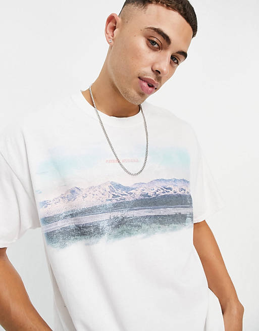 Topman oversized fit t-shirt with Sierra Nevada mountains print in ...