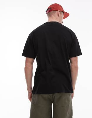 Shop Topman Oversized Fit T-shirt With Stolen Hearts Club Patch Embroidery In Black