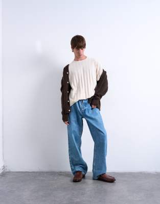 Topman Oversized Fit T-shirt With Vertical Textured Stripe In White