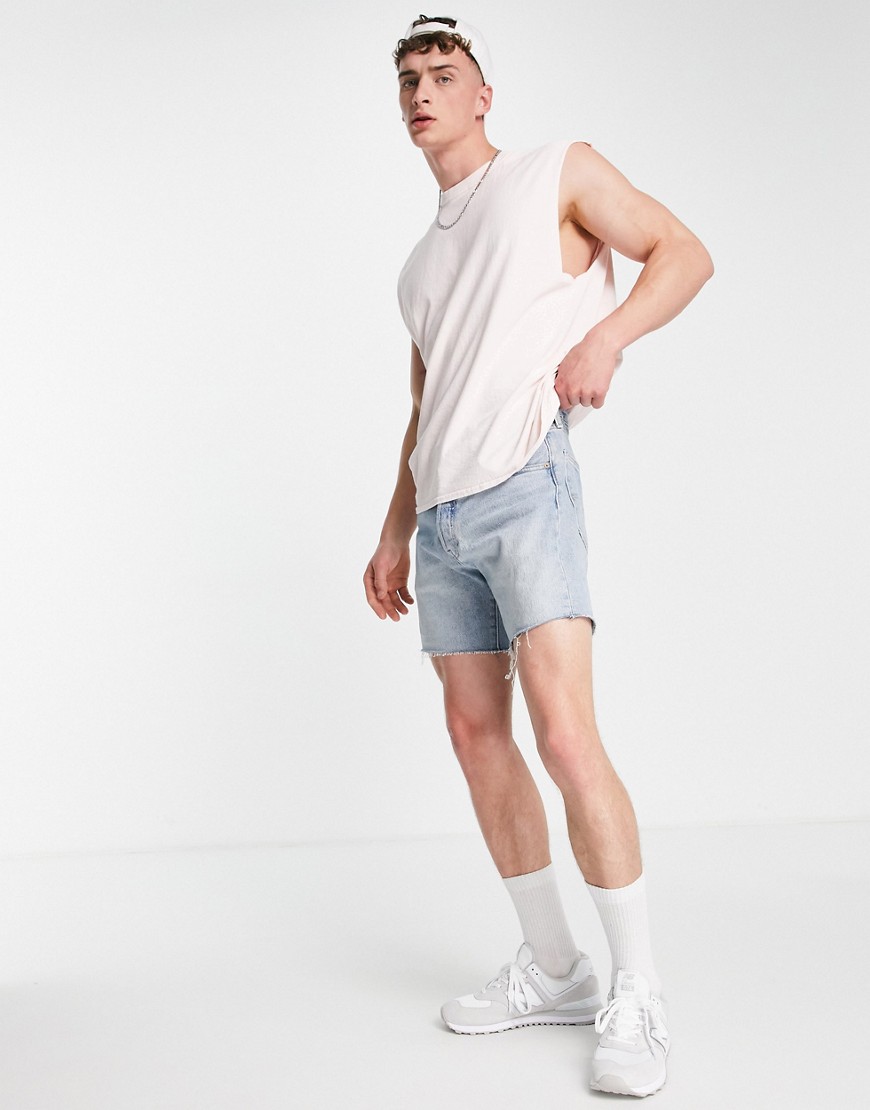 Topman oversized fit tank with overdye in pink