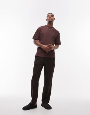 Topman Oversized Fit Textured Stripe T-shirt