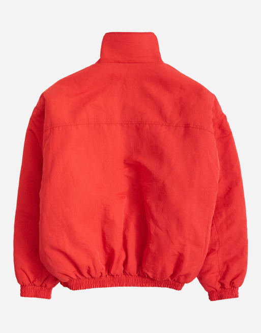 Topman oversized fit twill nylon jack met opstaande kraag in rood, 7 van 7