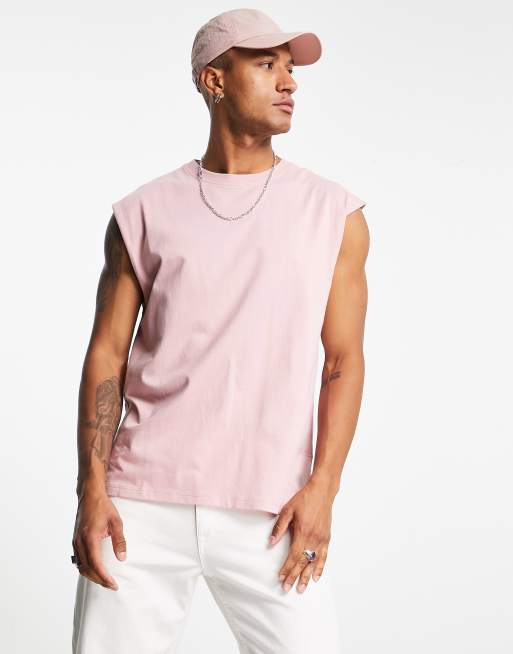 Topman oversized fit vest in pink