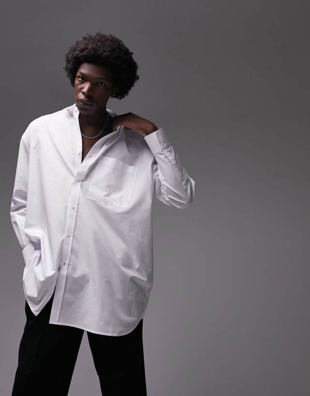 Topman oversized formal shirt in white