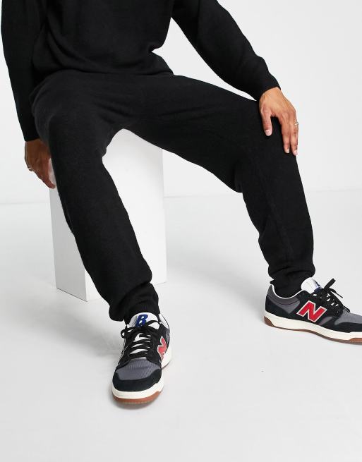 Topman - Oversized gebreide joggingbroek in zwart, 4 van 4