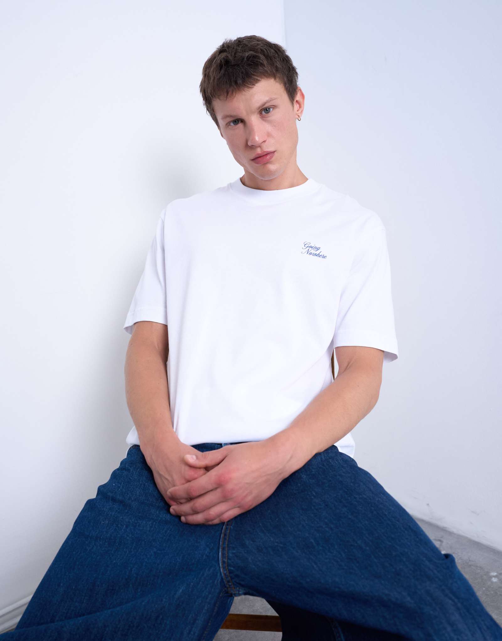Белая футболка Topman оверсайз, уходящая в никуда