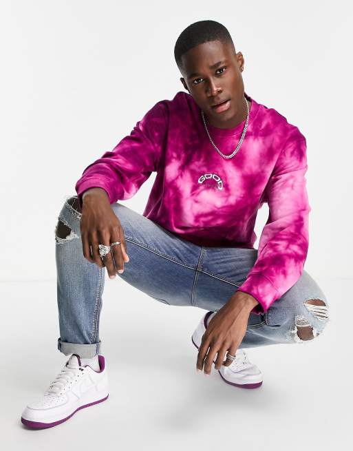 Pink tie cheap dye sweatshirt