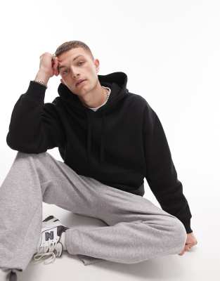 Topman Oversized Hoodie In Black