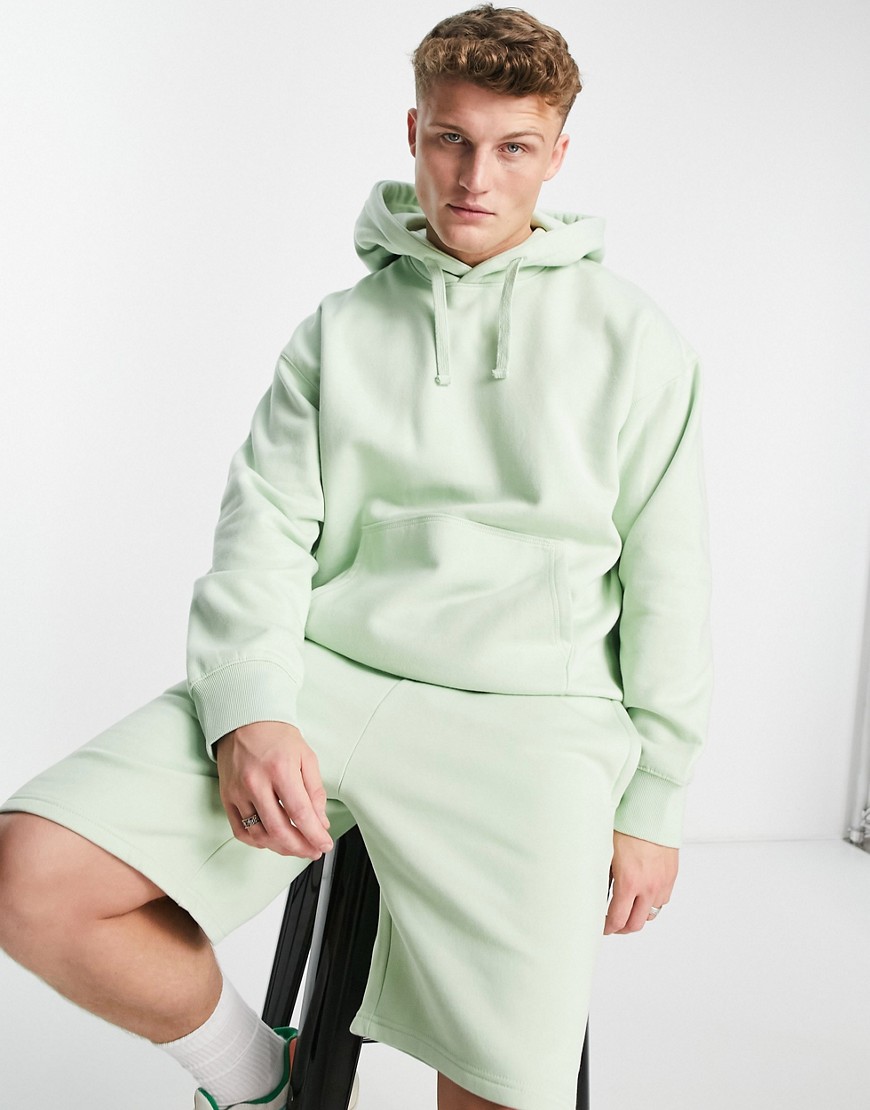 Topman oversized hoodie in green - part of a set