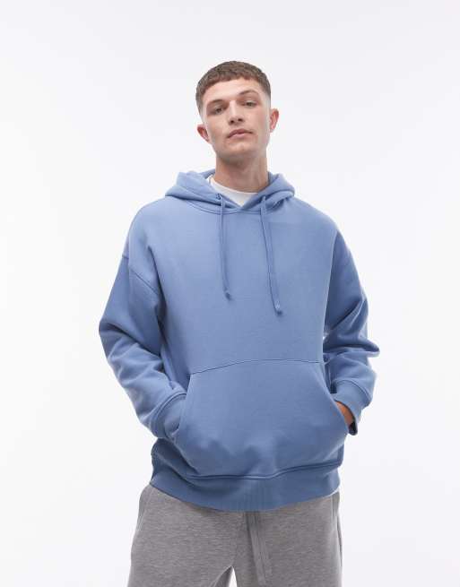 Topman oversized hoodie in light blue