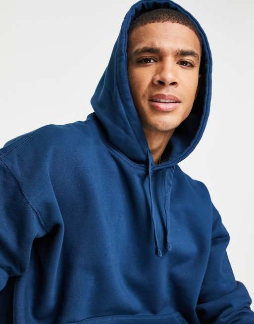 Reclaimed Vintage inspired oversized hoodie in navy overdye, ASOS