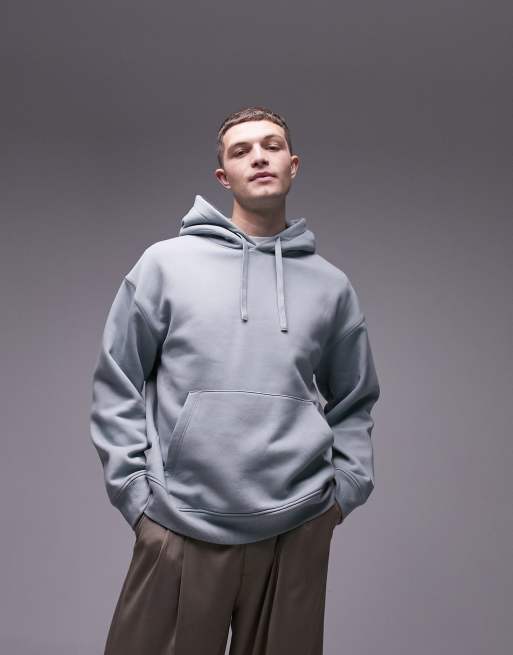 Topman premium heavyweight oversized hoodie in light brown