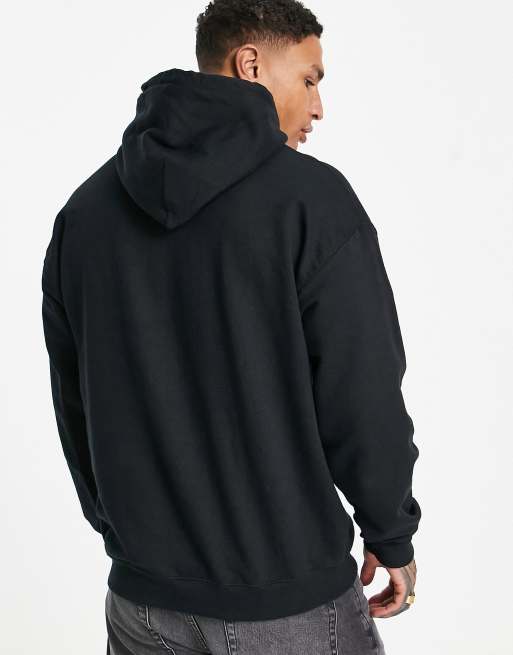 Topman - Oversized hoodie met fotografische rozenprint in zwart , 3 van 4