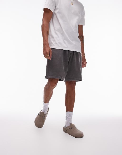 Topman - Oversized jerseyshorts i vasket sort