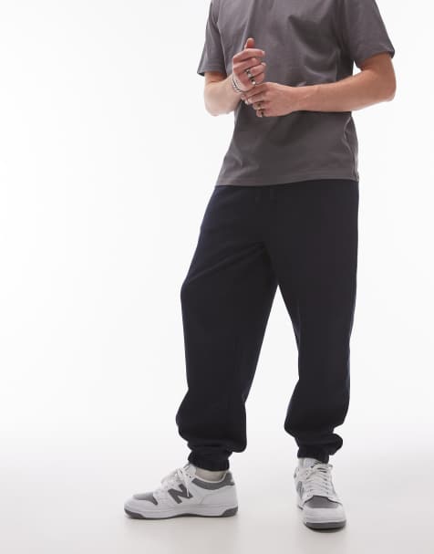 Topman oversized jogger in washed navy - view 1