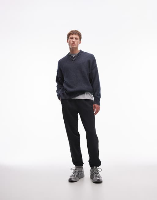 Topman - Oversized joggingbukser i forvasket sort