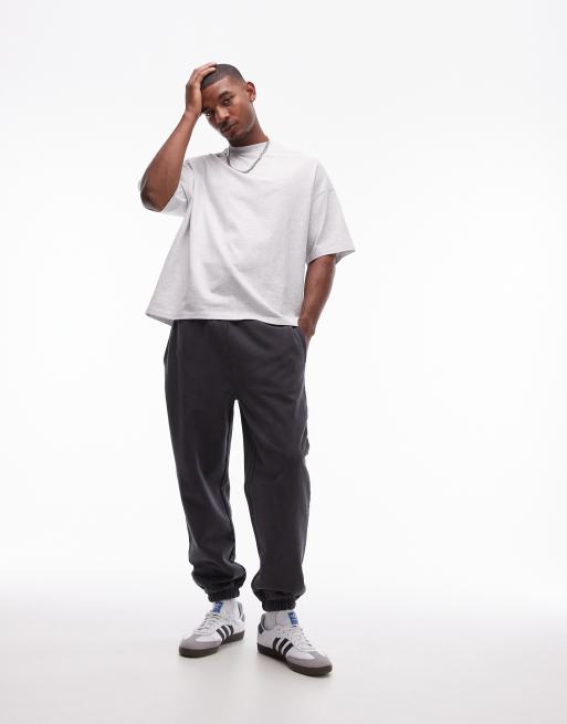 Topman - Oversized joggingbukser i forvasket sort